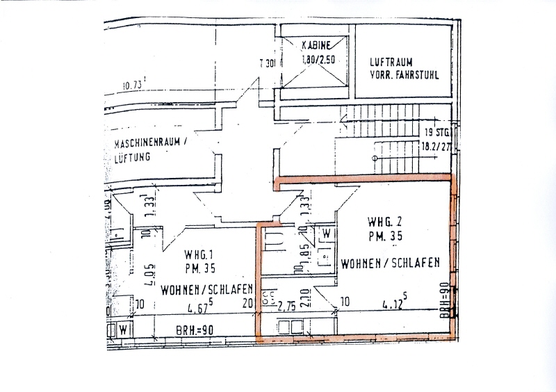 Grundriss Wohnung 36,05 m²